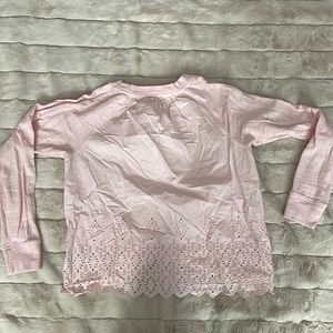 JCrew light pink eyelet back sweatshirt size Small